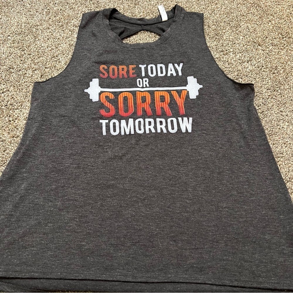OMT Active tank top sore today and sorry tomorrow.